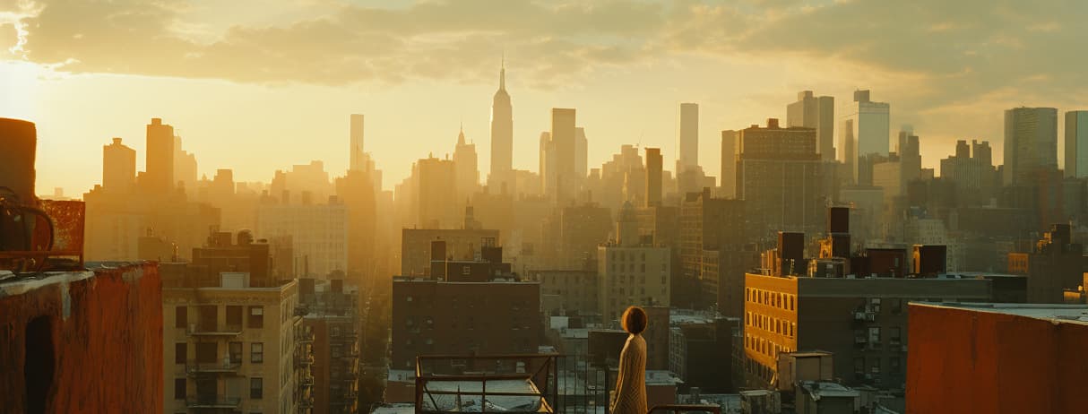 A city skyline at sunset representing Verv's global rental platform