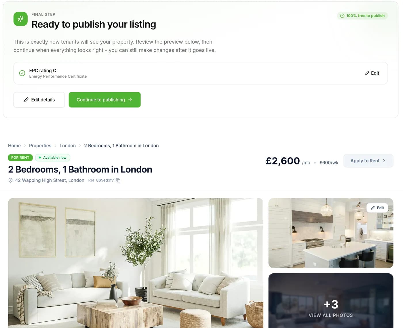 Preview — exactly what tenants will see